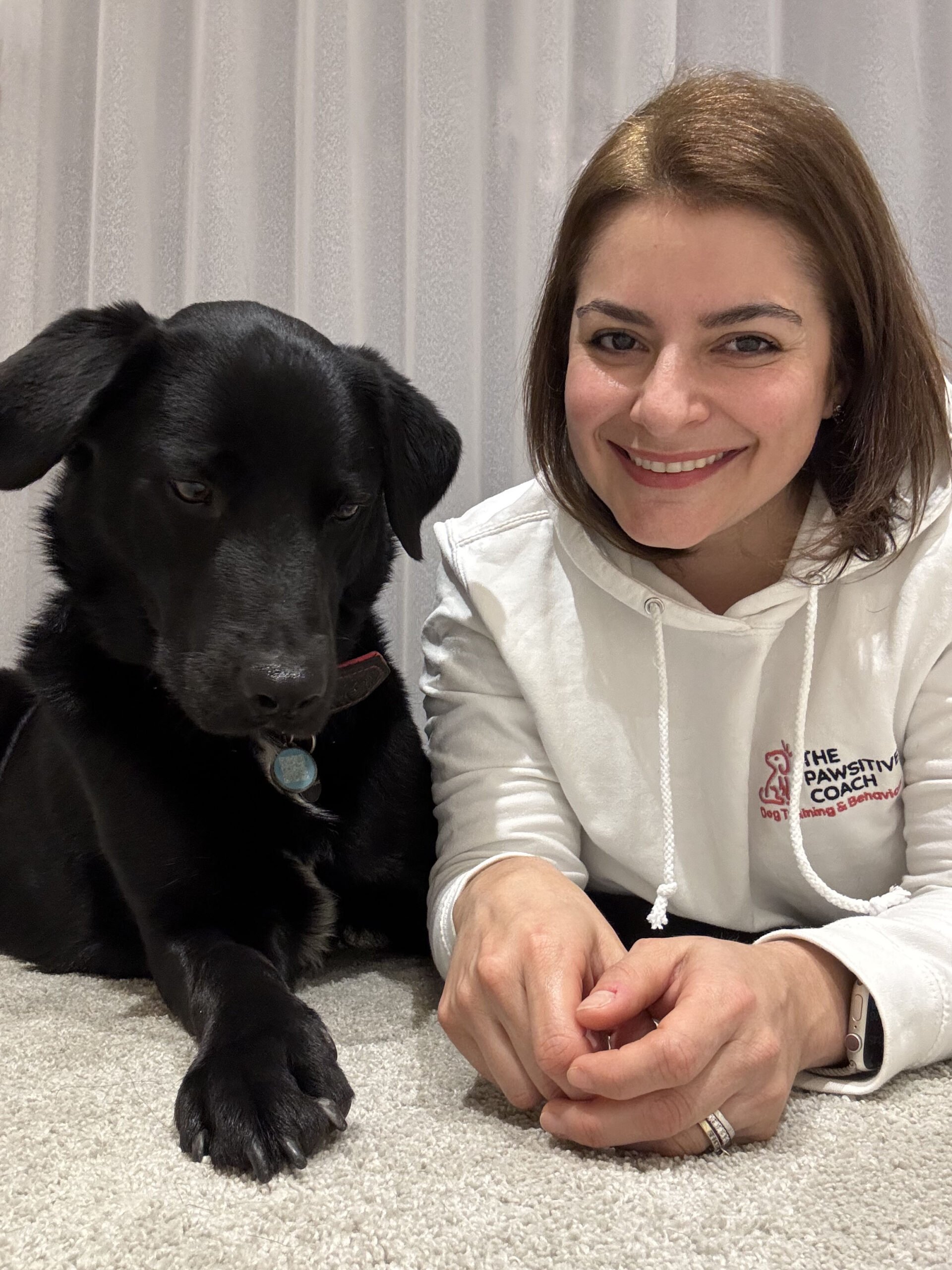 Andrea Quattrucci with black lab